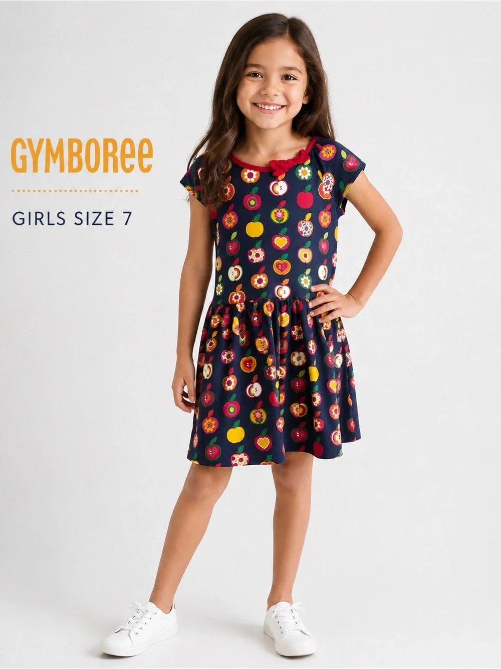 Gymboree Blue and Red Casual Sundress with Flutter Cap Sleeves/size 7